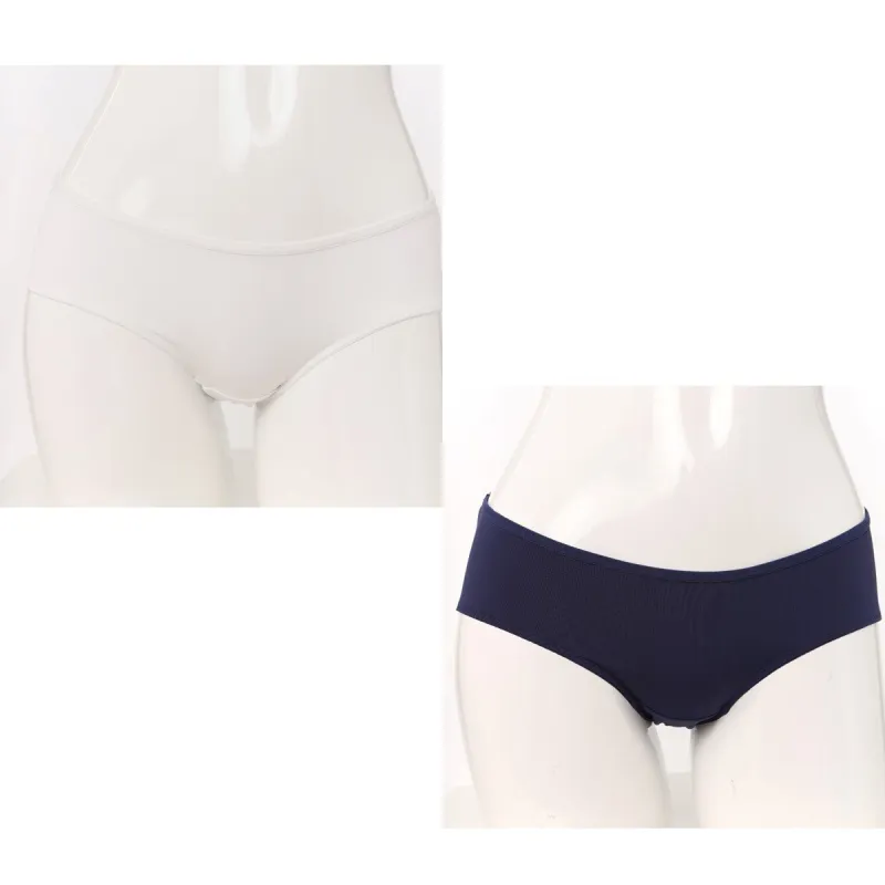 Ladies 2 Pack Boyleg - White/Navy sold by Edgars