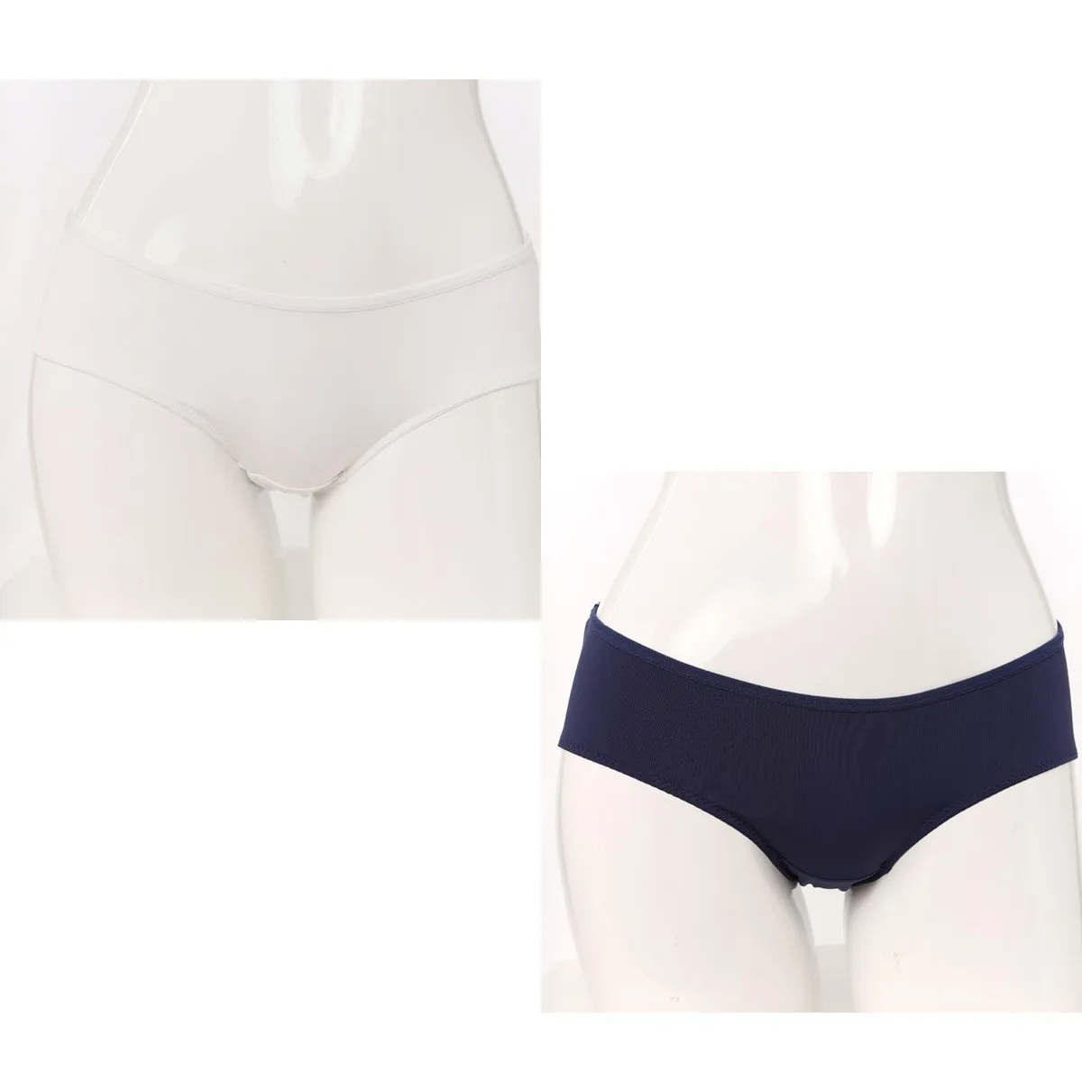 Ladies 2 Pack Boyleg - White/Navy sold by Edgars