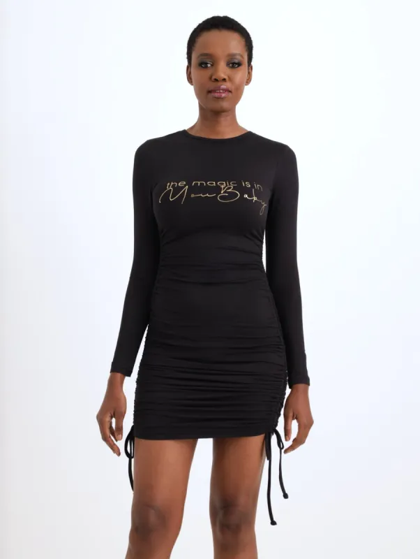 Ladies Ruched Side Dress - Black sold by Edgars