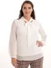 Ladies Pussybow Blouse - Milk sold by Edgars