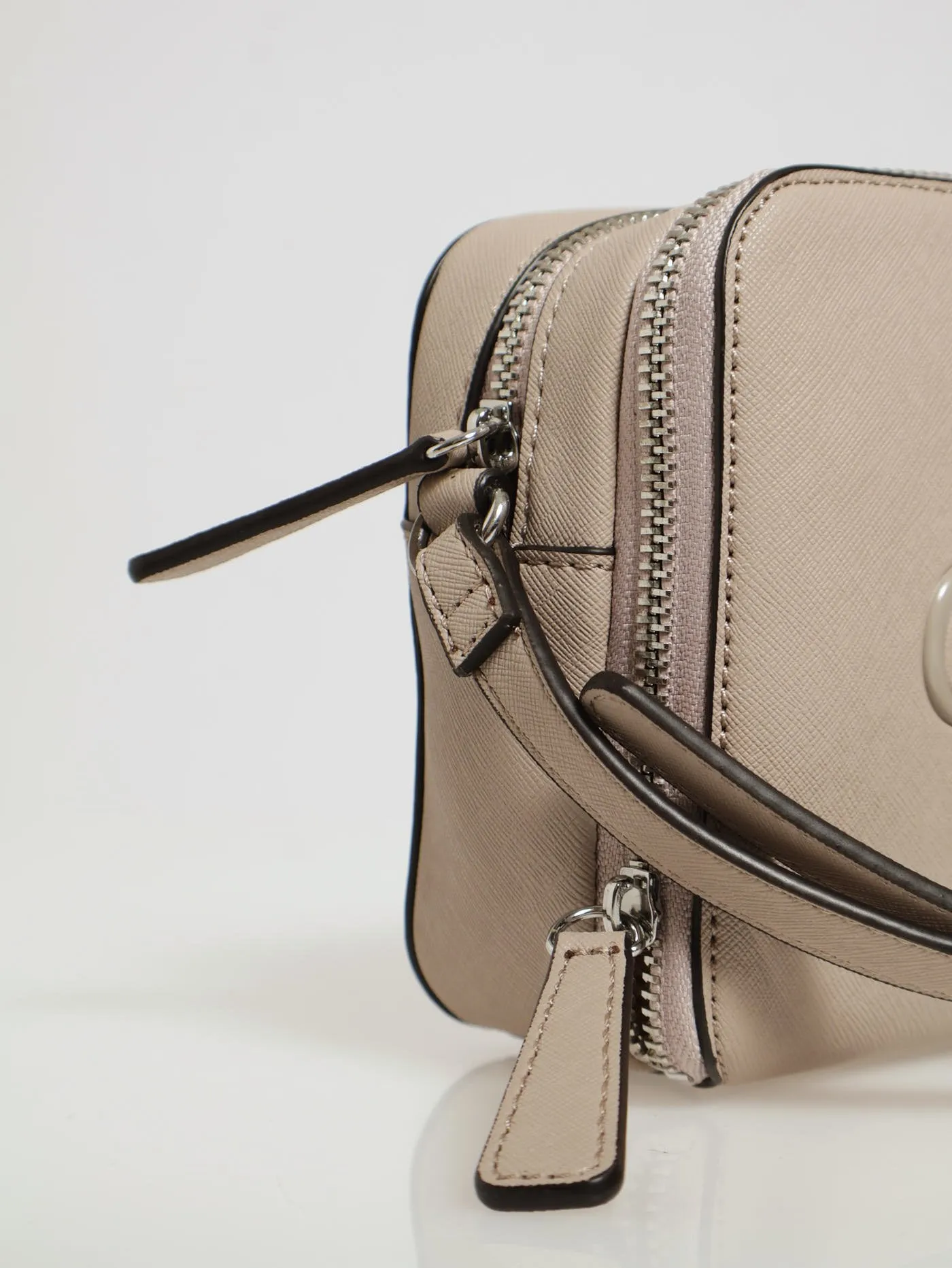 Artemis Mini Double Zip Crossbody Bag Taupe Parallel