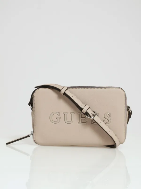 Artemis Mini Double Zip Crossbody Bag - Taupe sold by Edgars