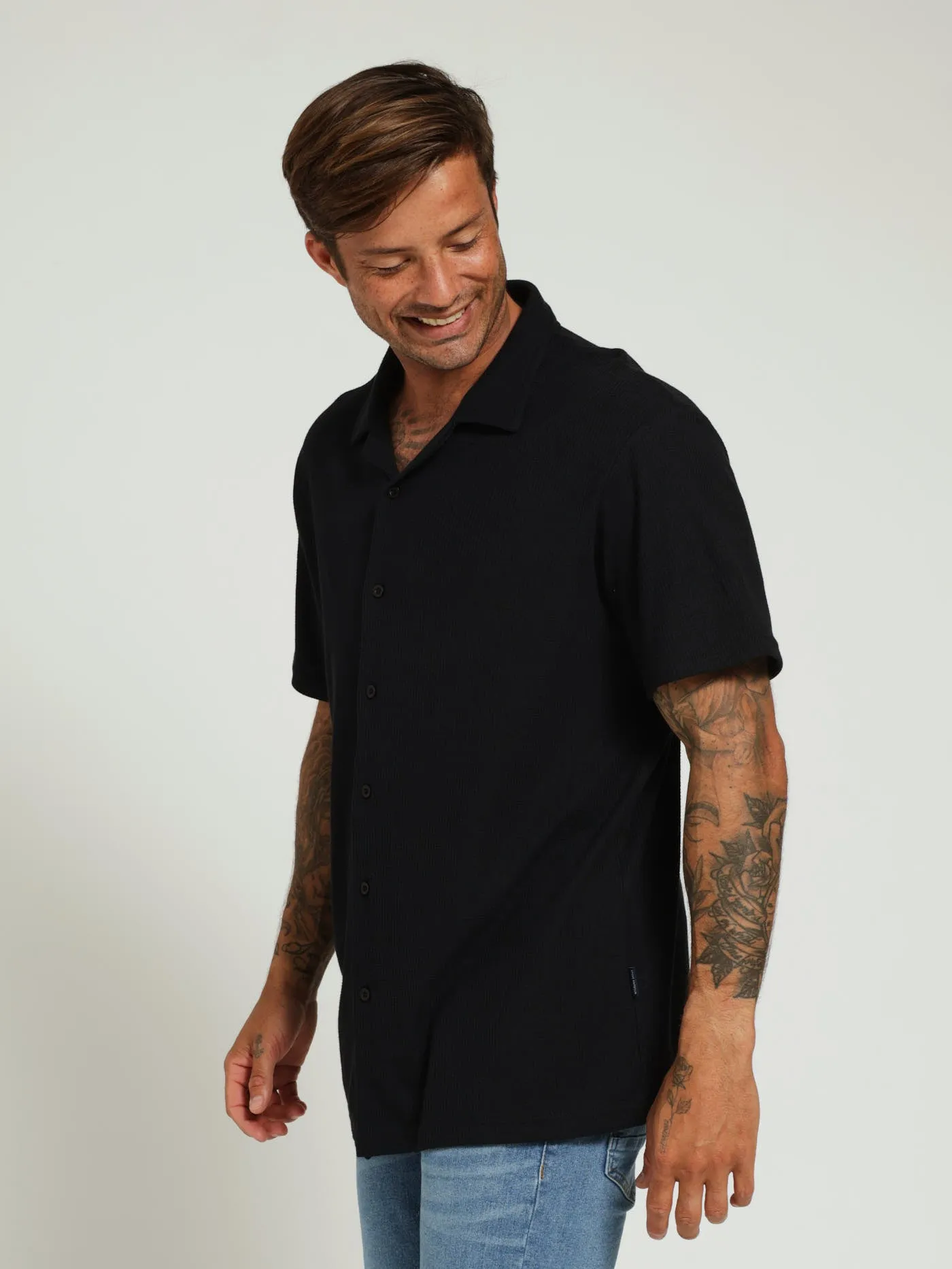 Waffel Knit Shirt - Black sold by Edgars product image thumbnail 2