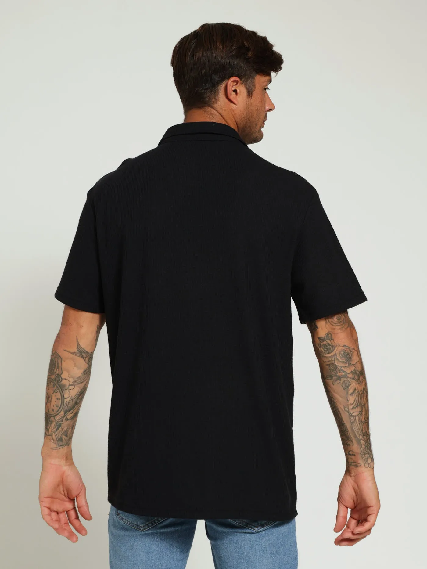 Waffel Knit Shirt - Black sold by Edgars product image thumbnail 3
