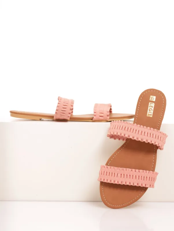 Ladies Frill 2 Strap Push In Mule - Mink sold by Edgars