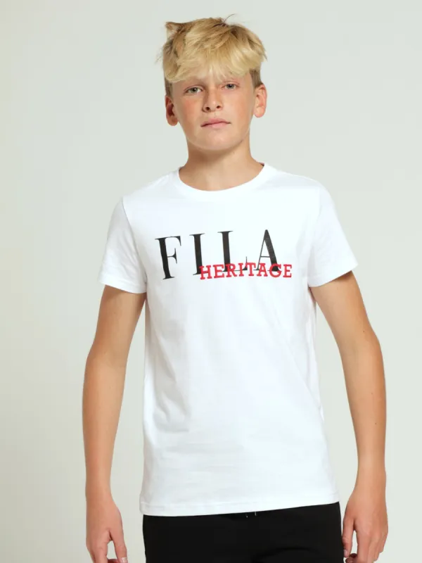 Boys Back Print Wolves Tee - White sold by Edgars