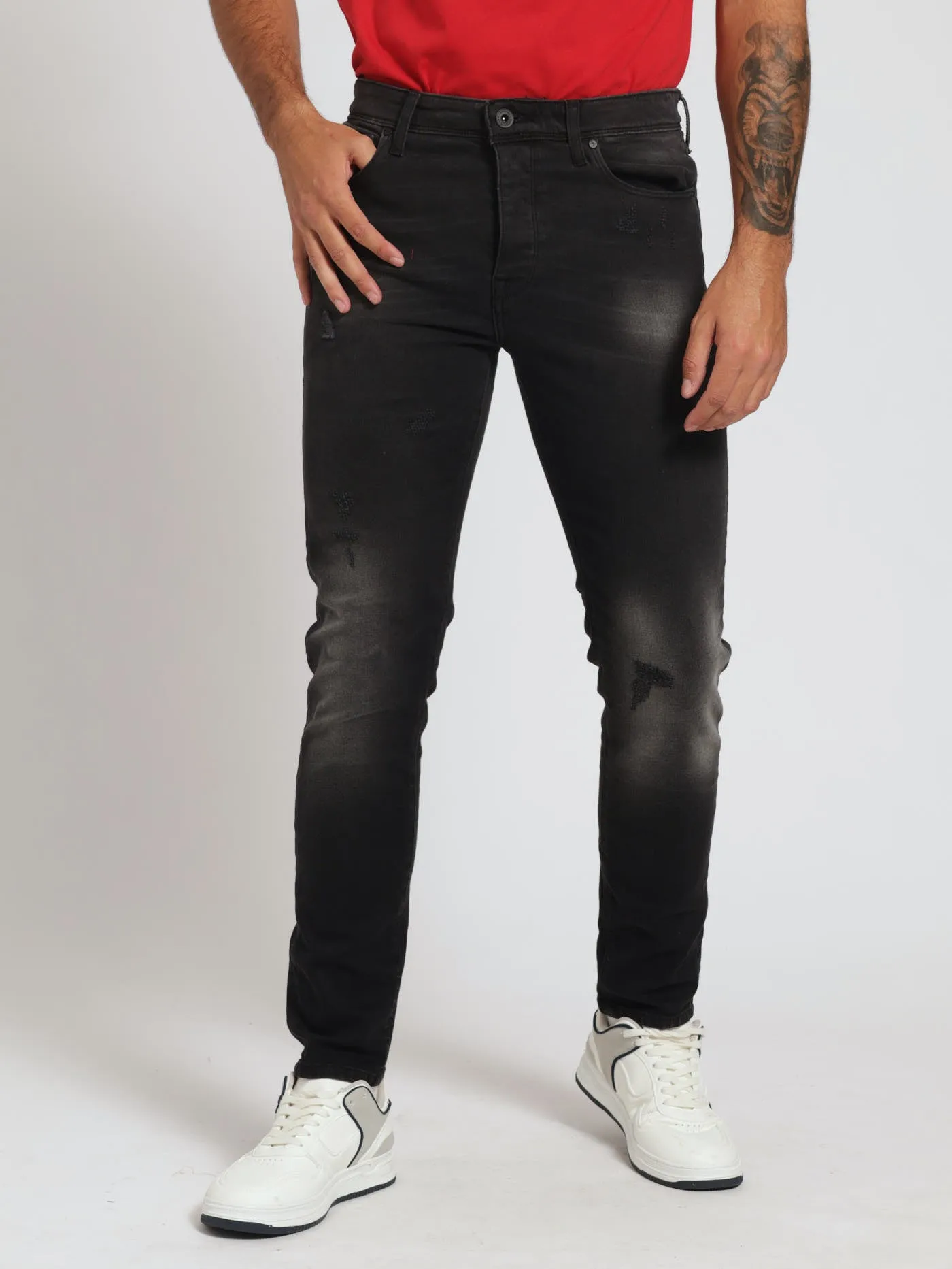 Ripped Vintage Sknny Denim Jeans - Black sold by Edgars