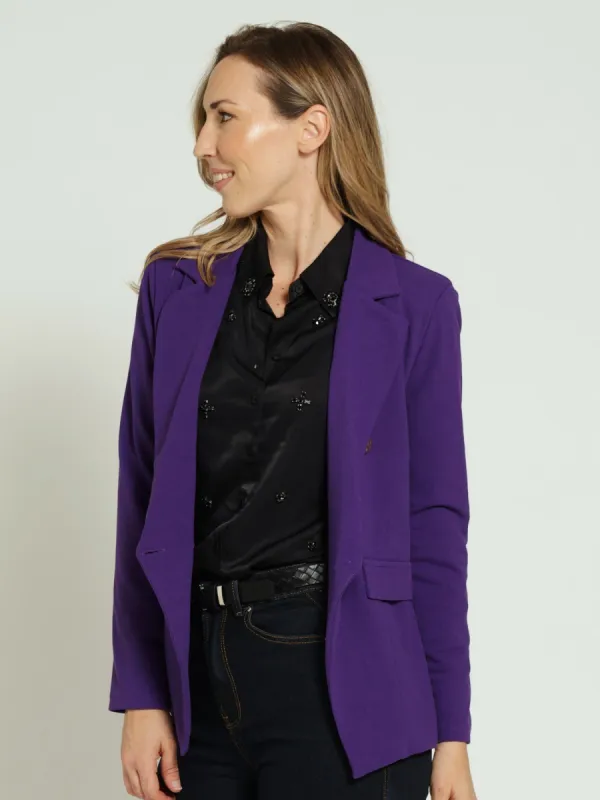 Double Button Sleeve Blazer - Violet sold by Edgars
