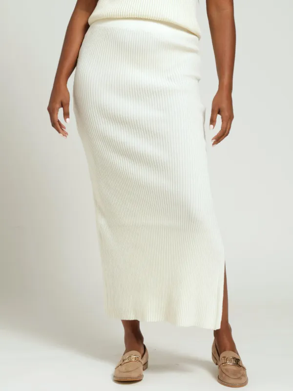 Aline Knit Maxi Skirt - Cream sold by Edgars