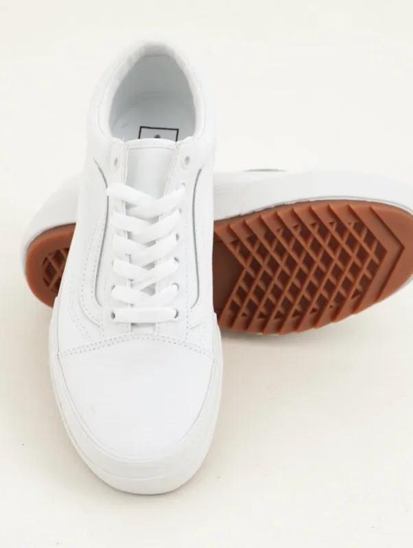 Ladies White Old Skool Stacked Sneaker - White sold by Edgars