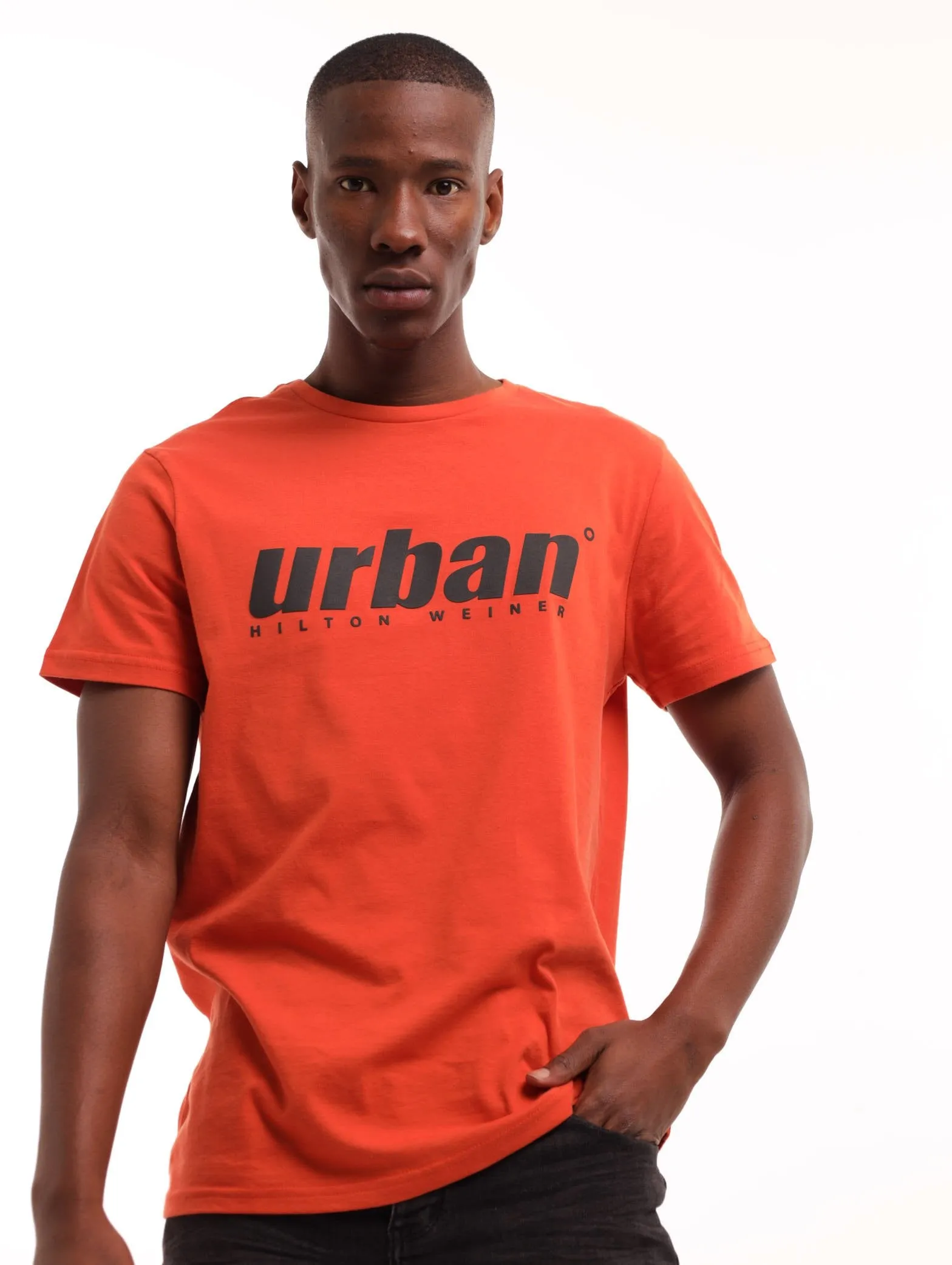 Men's Embroidered Tee - Burnt Orange sold by Edgars