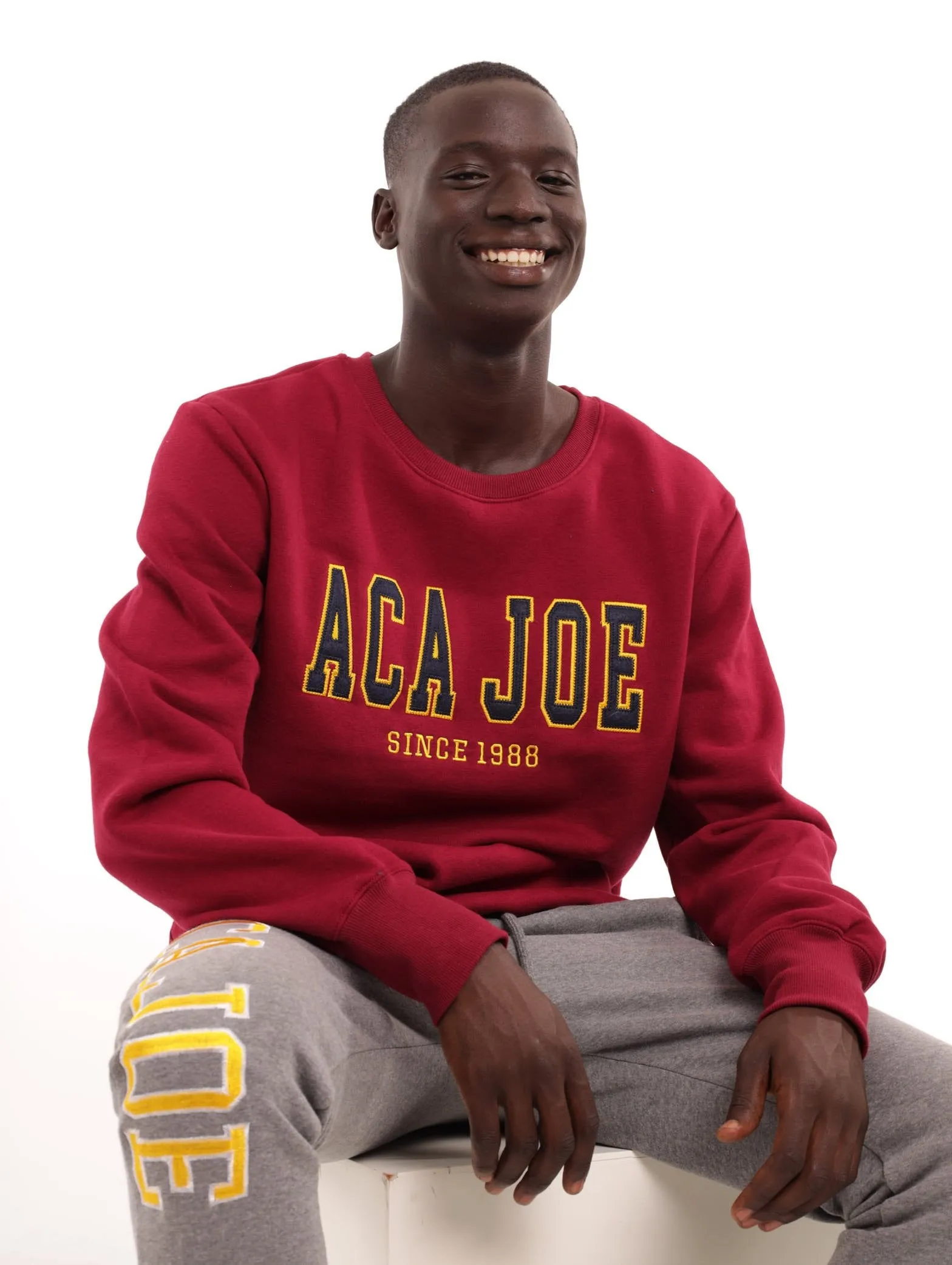 Men's Felt Crew Pullover - Maroon sold by Edgars