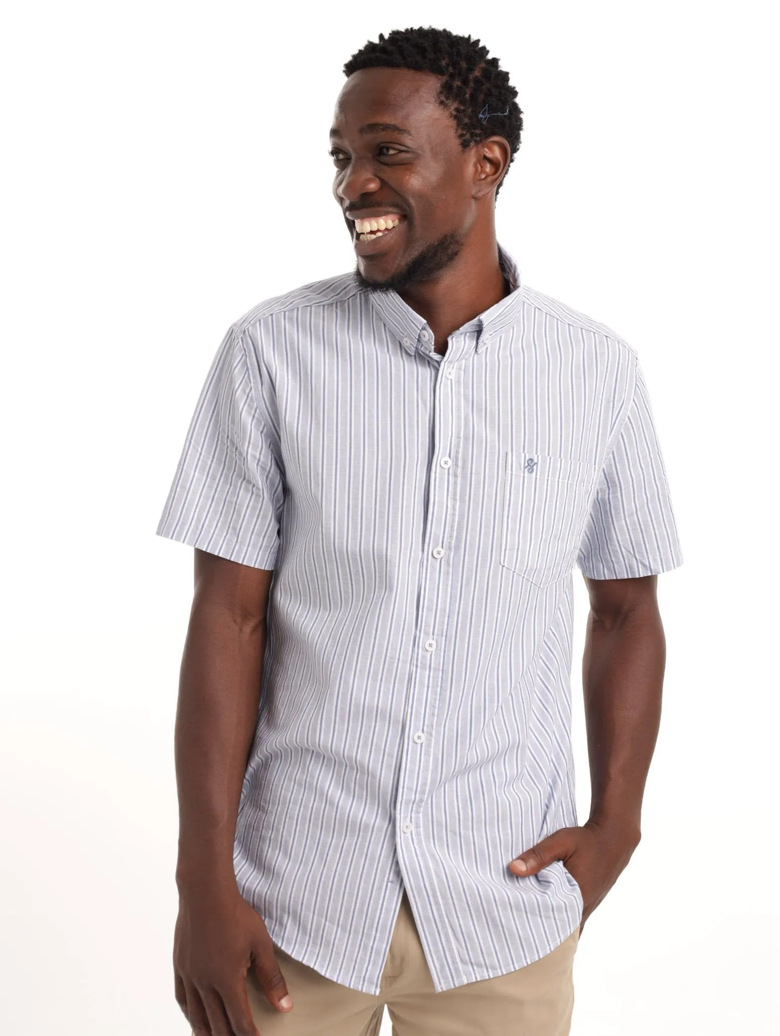 Men's Short Sleeve Shirt - Navy sold by Edgars