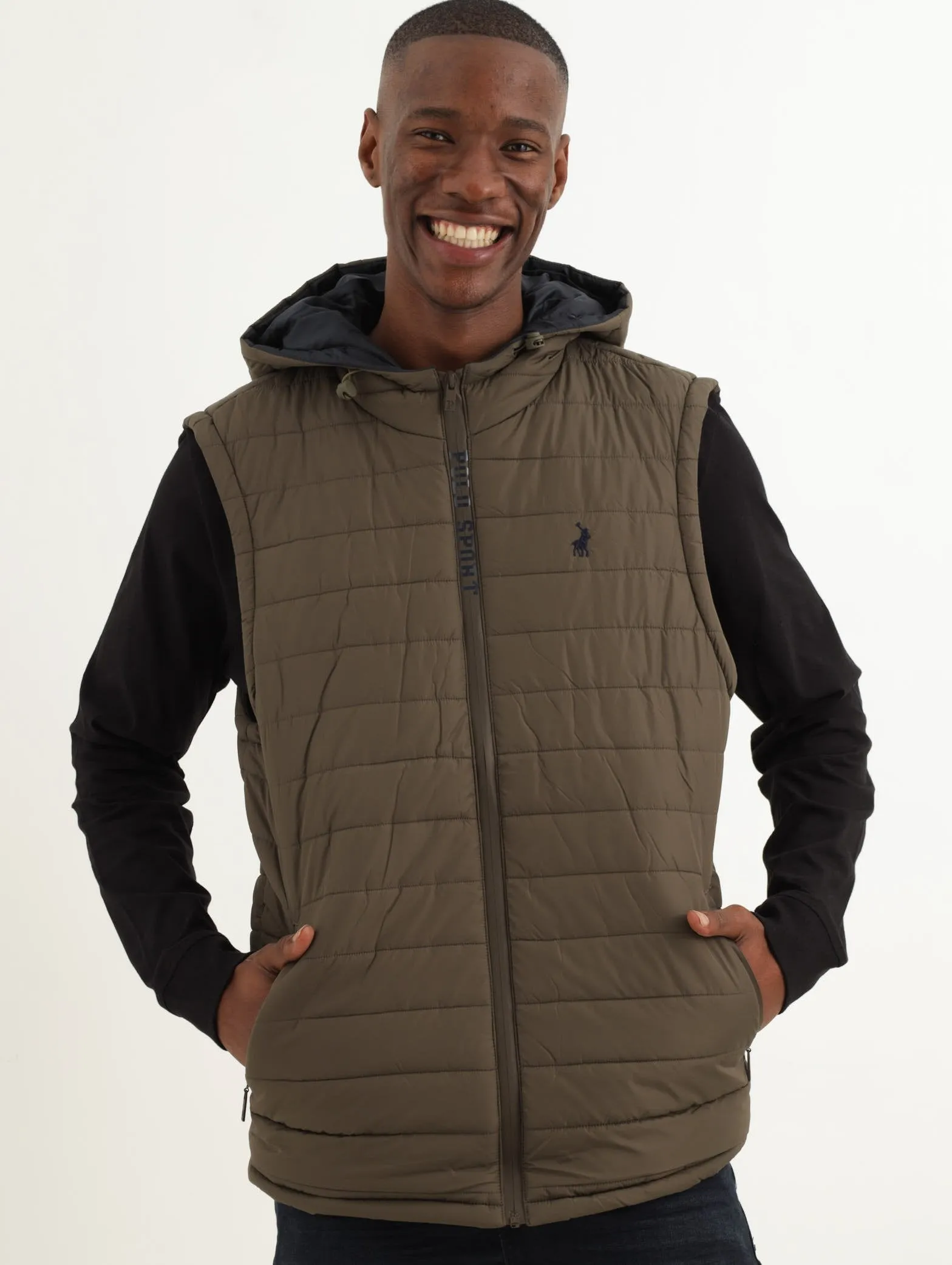 Men's Sleeveless Puffer Gillet- Fatigue sold by Edgars