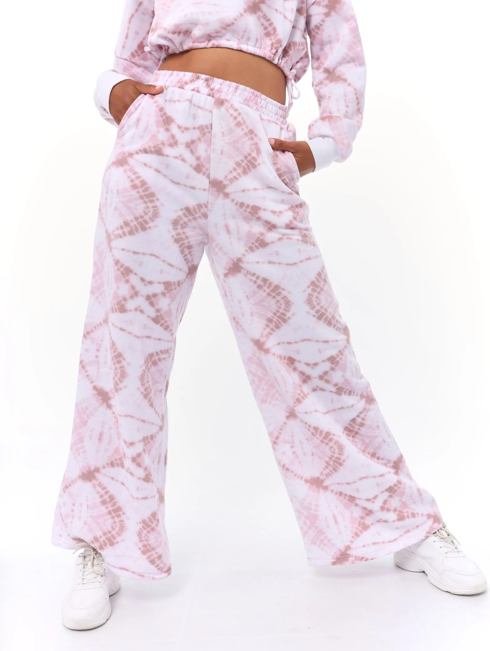Ladies Tie Dye Wide Leg Active Bottoms - Sand sold by Edgars