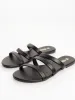 Ladies Padded 3 Strap Push-In Mule Sandal - Black sold by Edgars