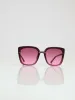 Gold Detail Large Sqaure Cateye Gradient Lense Sunglasses - Purple sold by Edgars