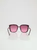 Gold Detail Large Sqaure Cateye Gradient Lense Sunglasses - Purple sold by Edgars