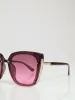 Gold Detail Large Sqaure Cateye Gradient Lense Sunglasses - Purple sold by Edgars