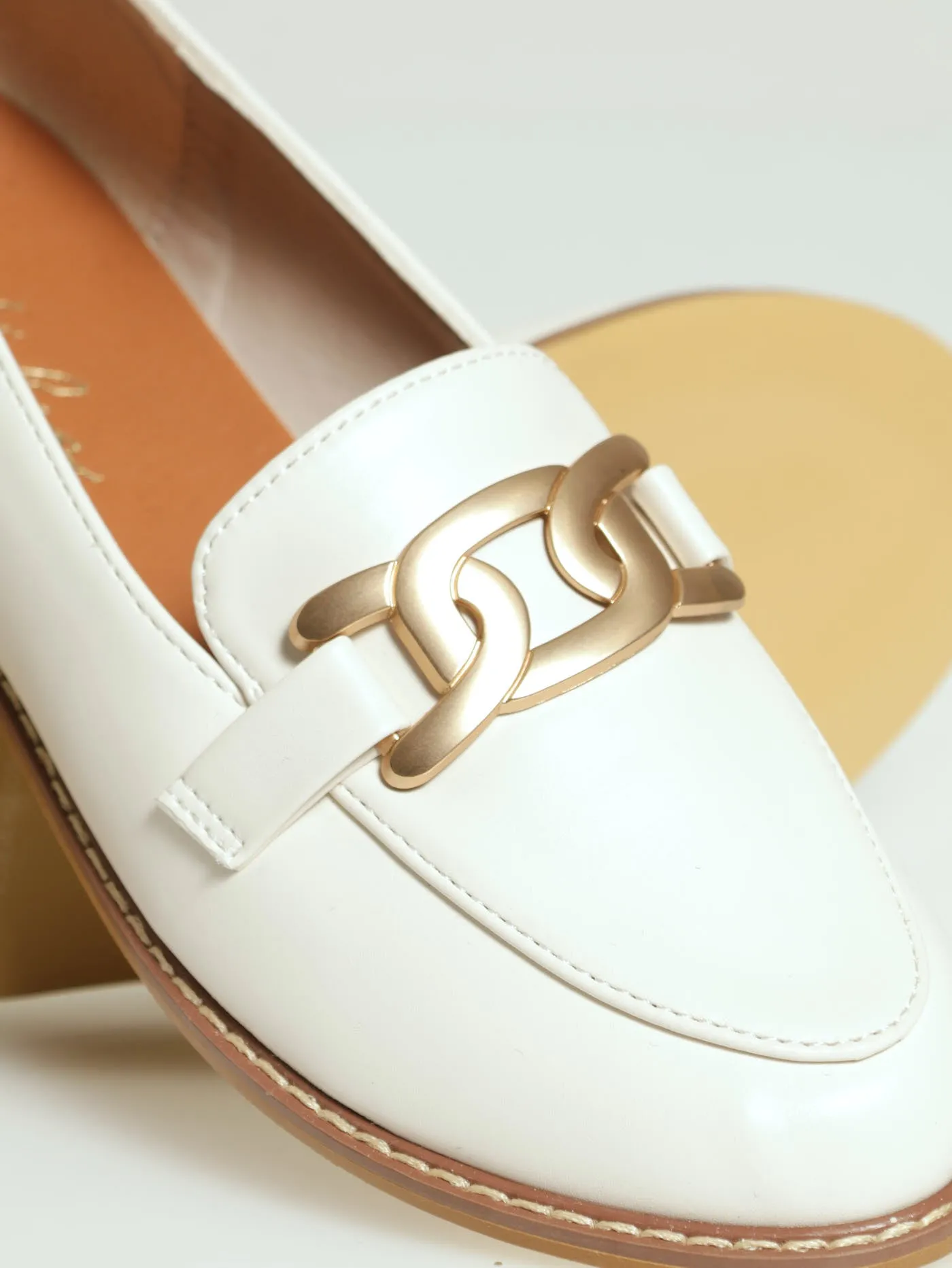 Loafer With Chain Metal Trim - Off White sold by Edgars product image thumbnail 5