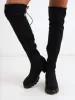 Ladies Over The Knee Plain Chunky Heel Boot - Black sold by Edgars