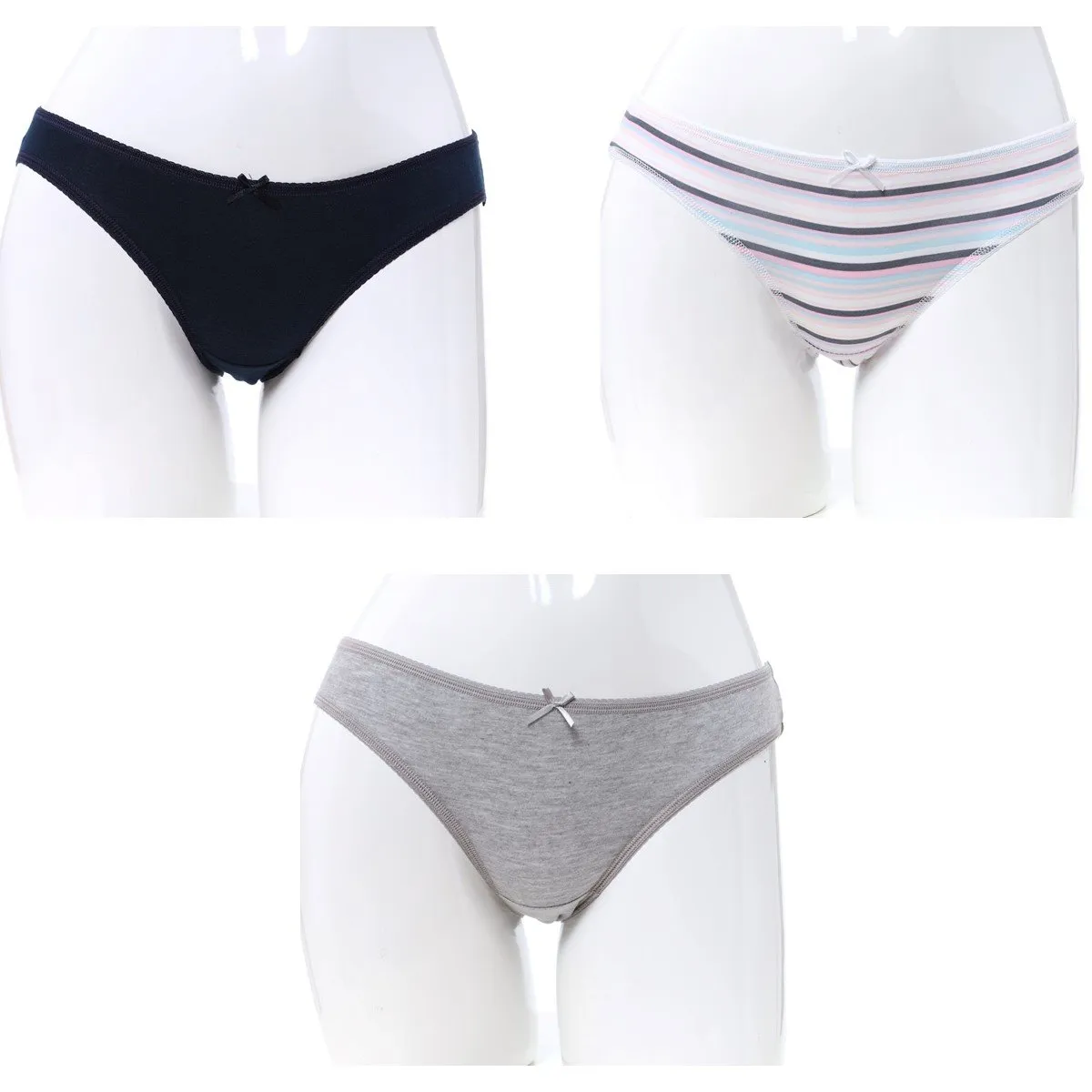 Ladies 5 Pack Cotton Bikini Panty - Navy sold by Edgars
