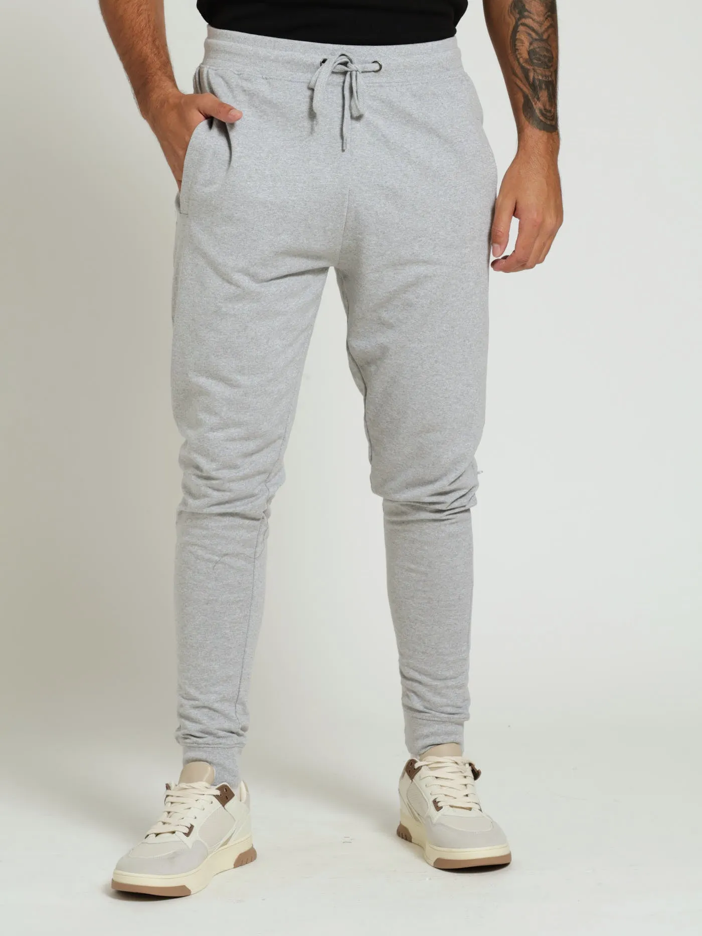Unbrushed Fleece Trackpants - Grey Melange sold by Edgars