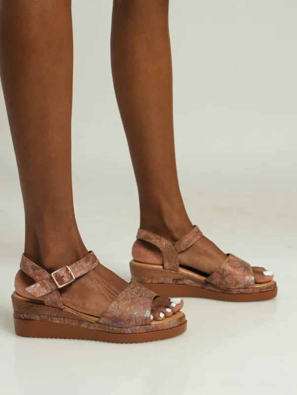 Delilah Ankle Strap Platform Sandal - Tan sold by Edgars