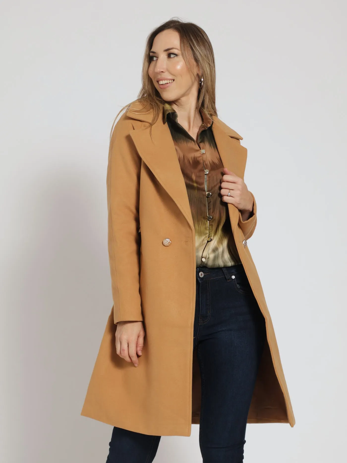 Quilted Belted Bouble Breasted Coat - Chocolate sold by Edgars product image thumbnail 2