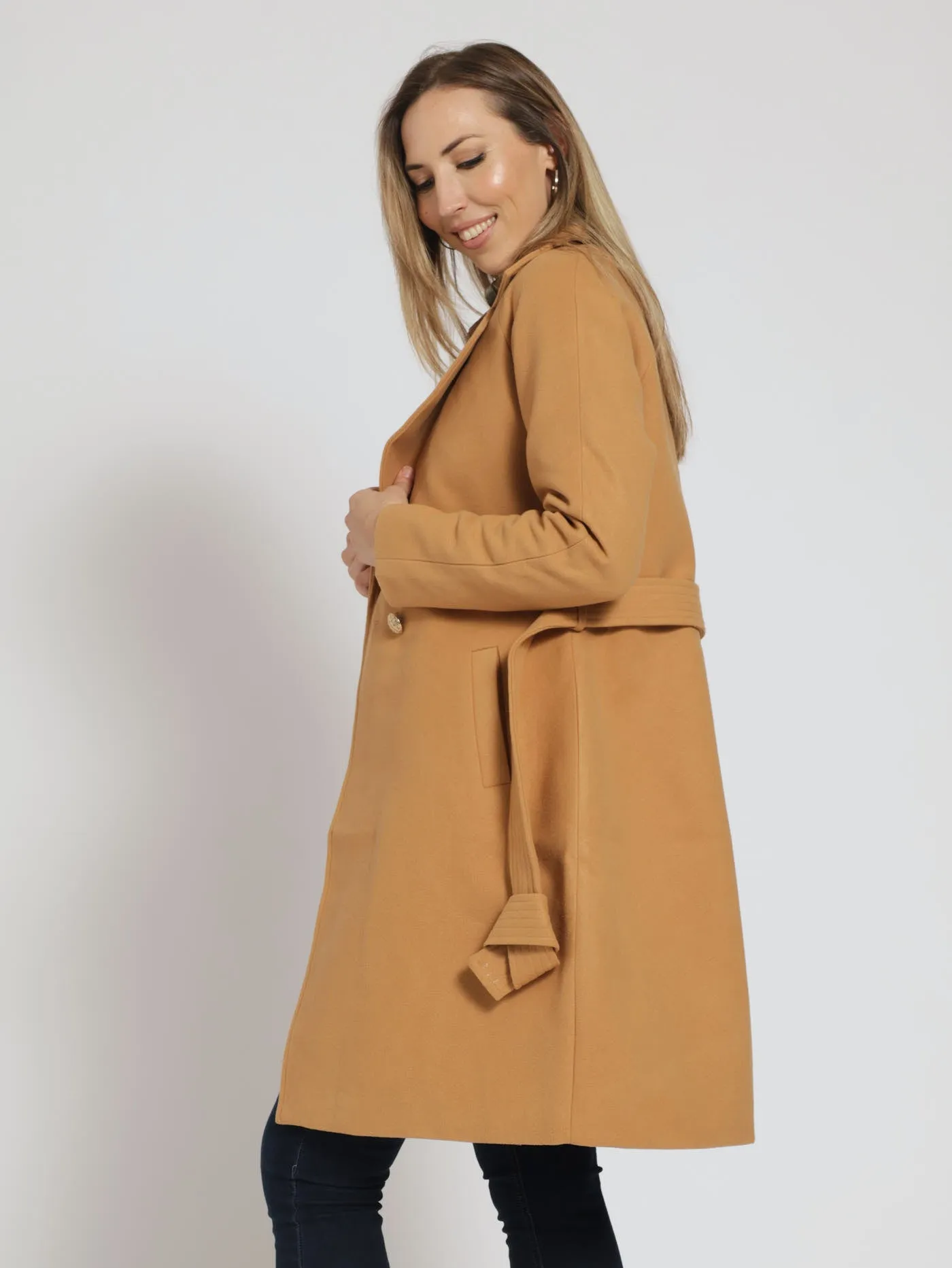 Quilted Belted Bouble Breasted Coat - Chocolate sold by Edgars product image thumbnail 5