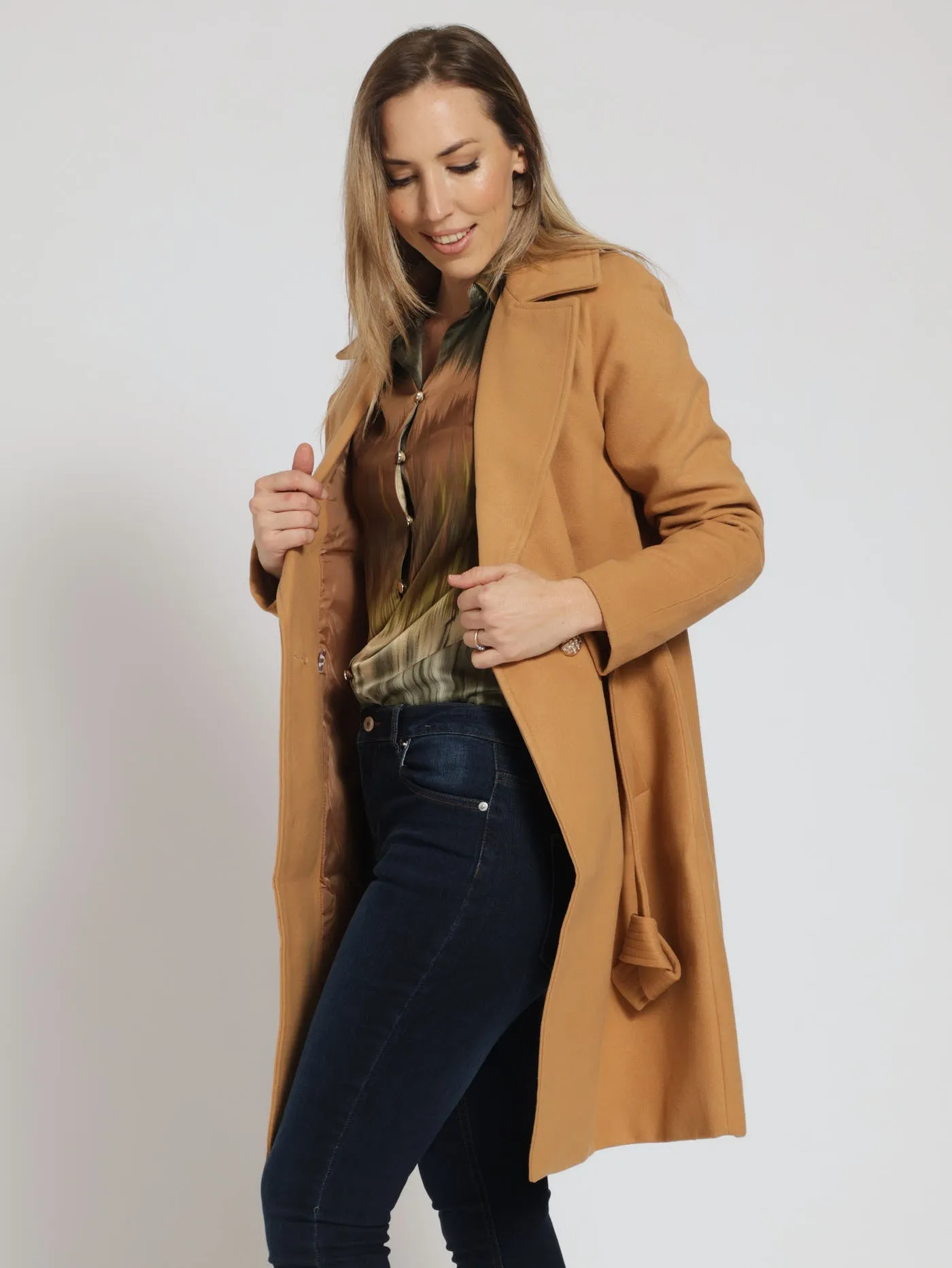 Quilted Belted Bouble Breasted Coat - Chocolate sold by Edgars product image thumbnail 3