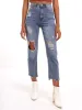 Ladies Straight Leg Abraised Jean - Stonewash sold by Edgars