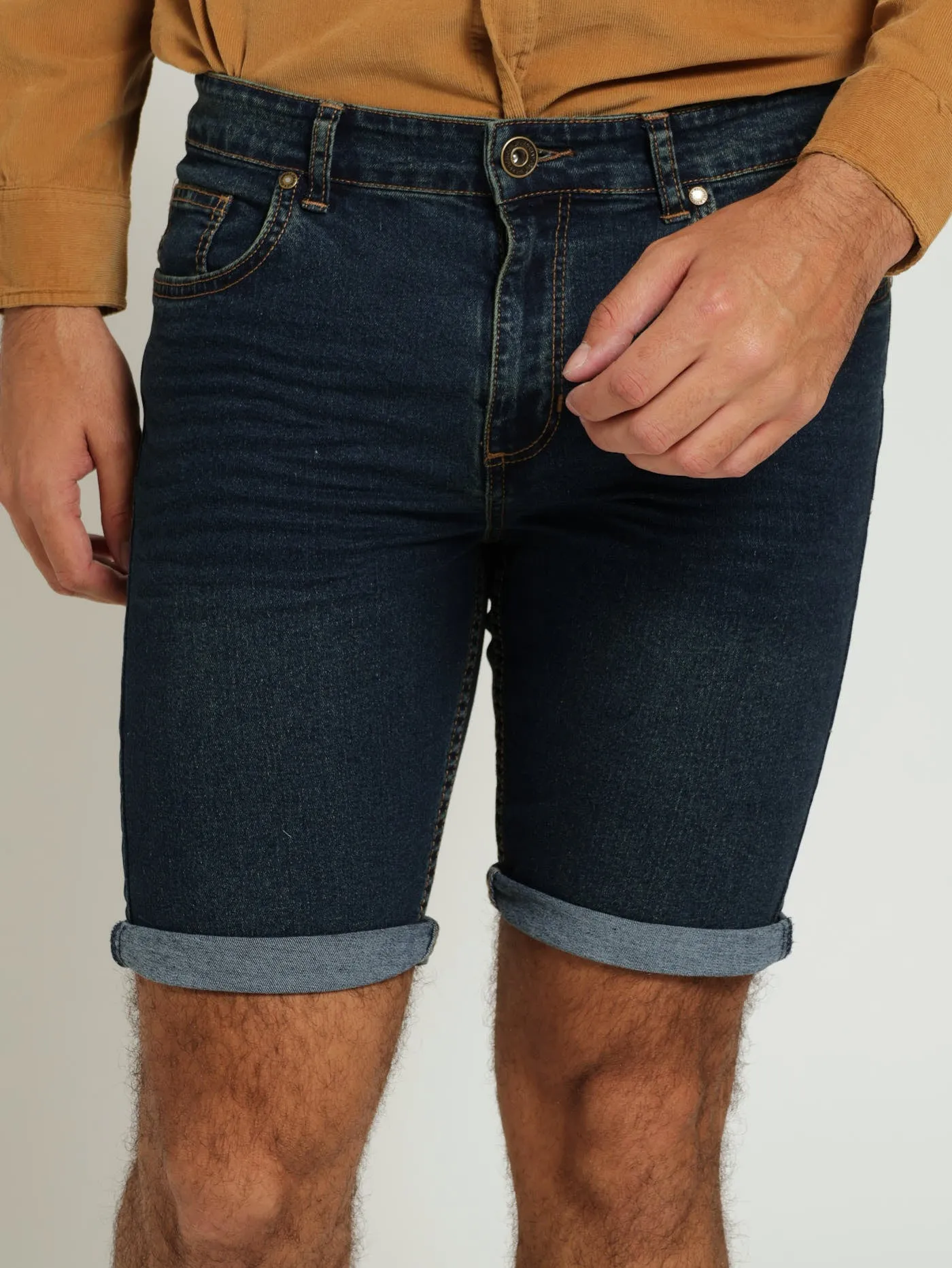 5 Pocket Denim Bermuda Shorts - Dark Wash Ink sold by Edgars
