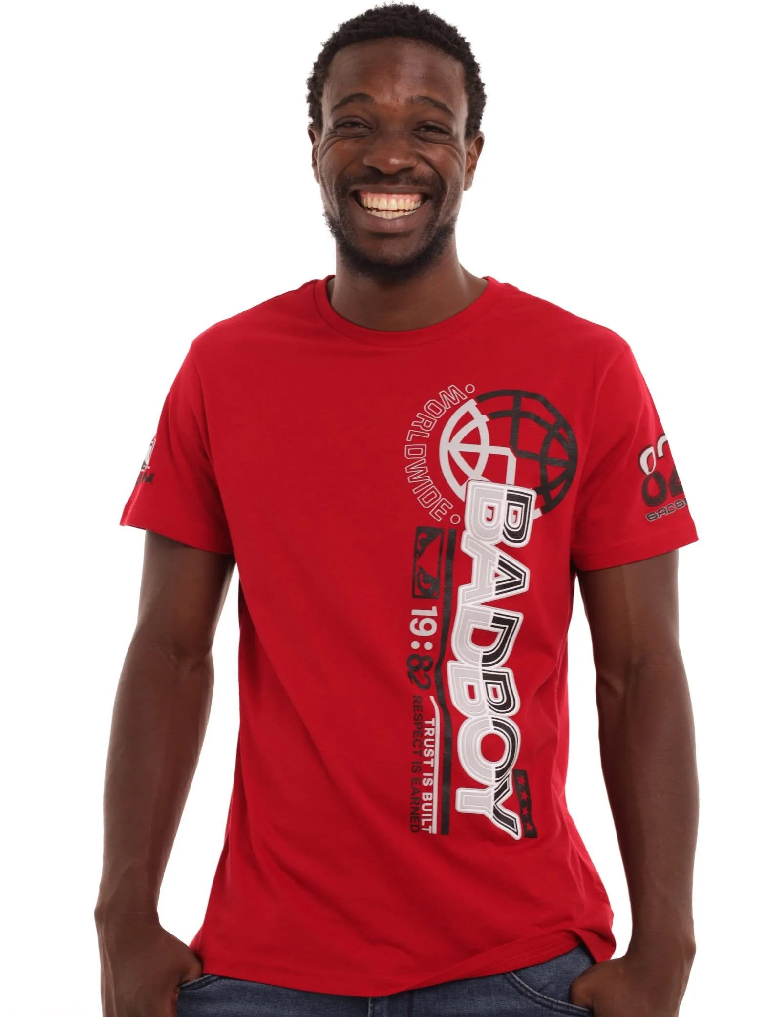 Men's Splash Crew Neck Short Sleeve Tee - Red sold by Edgars