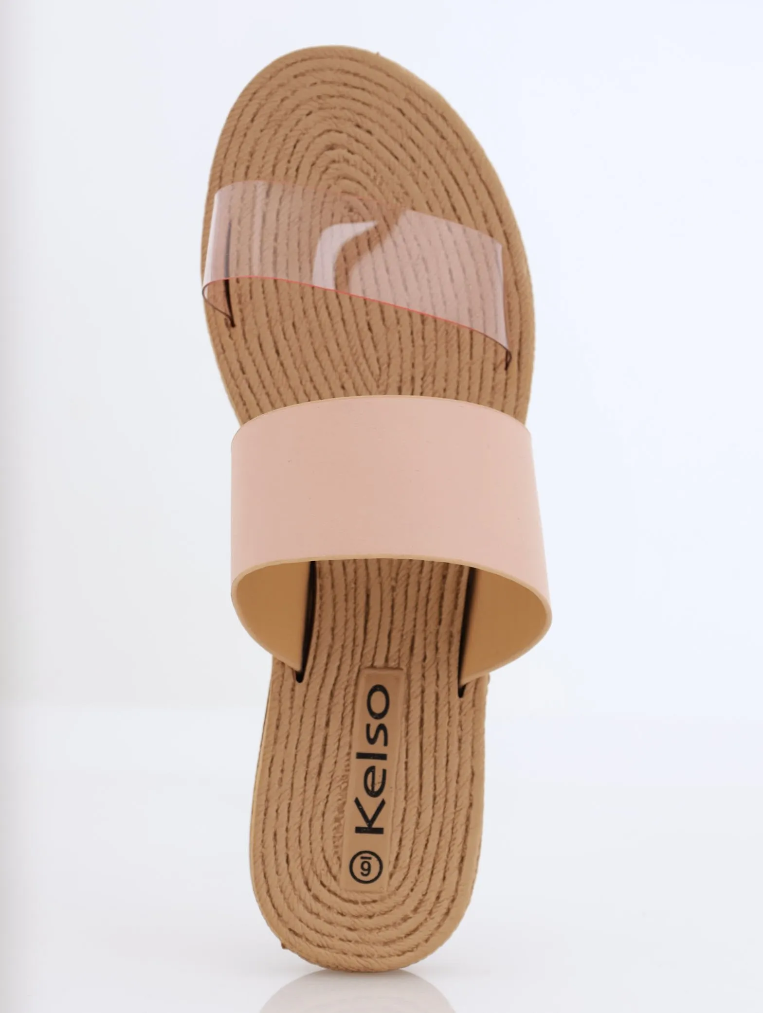 Ladies Moulded Flat Double Strap Push-in Sandal - Blush sold by Edgars