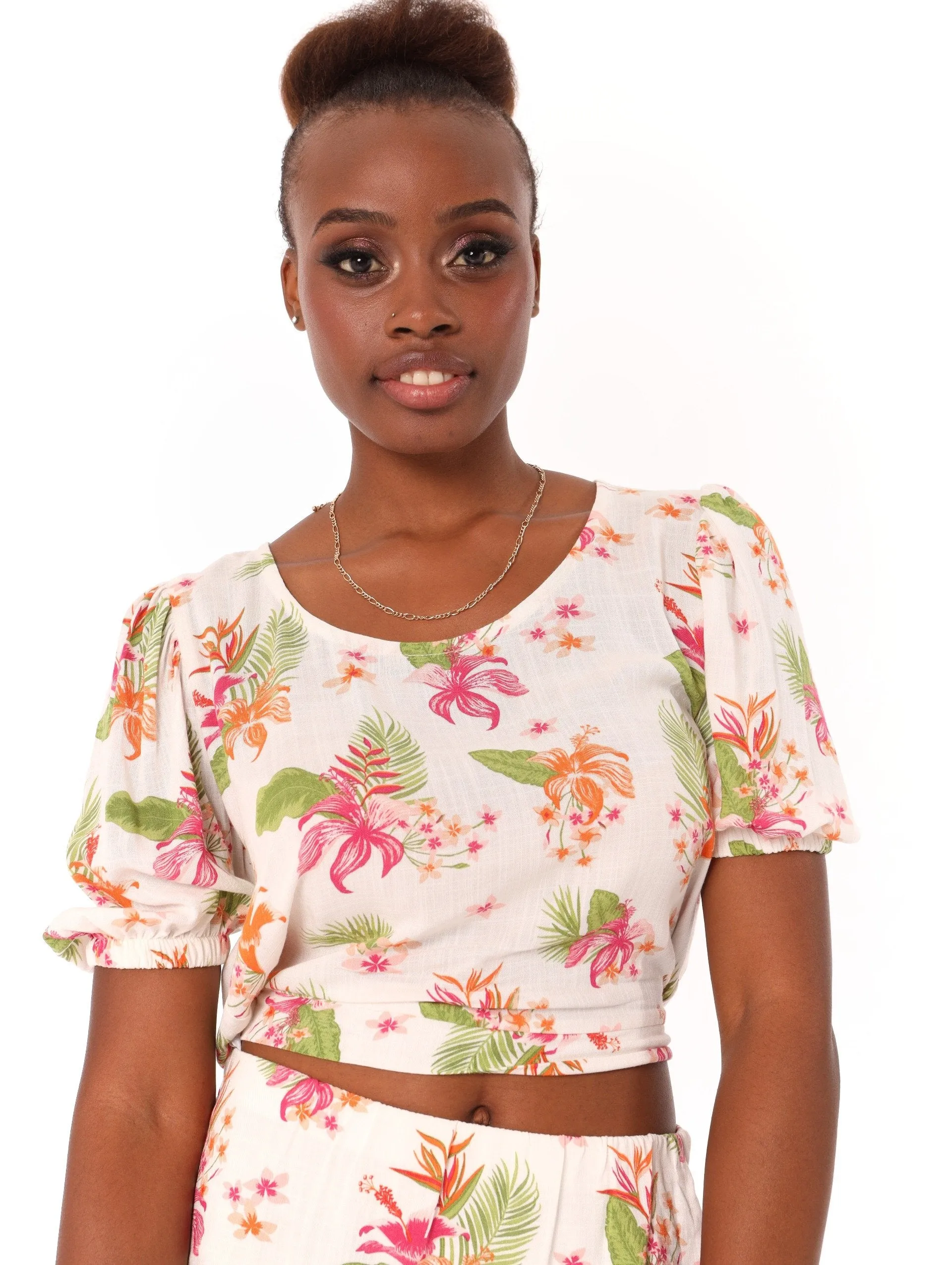 Ladies Open Back Puff Sleeve Blouse sold by Edgars
