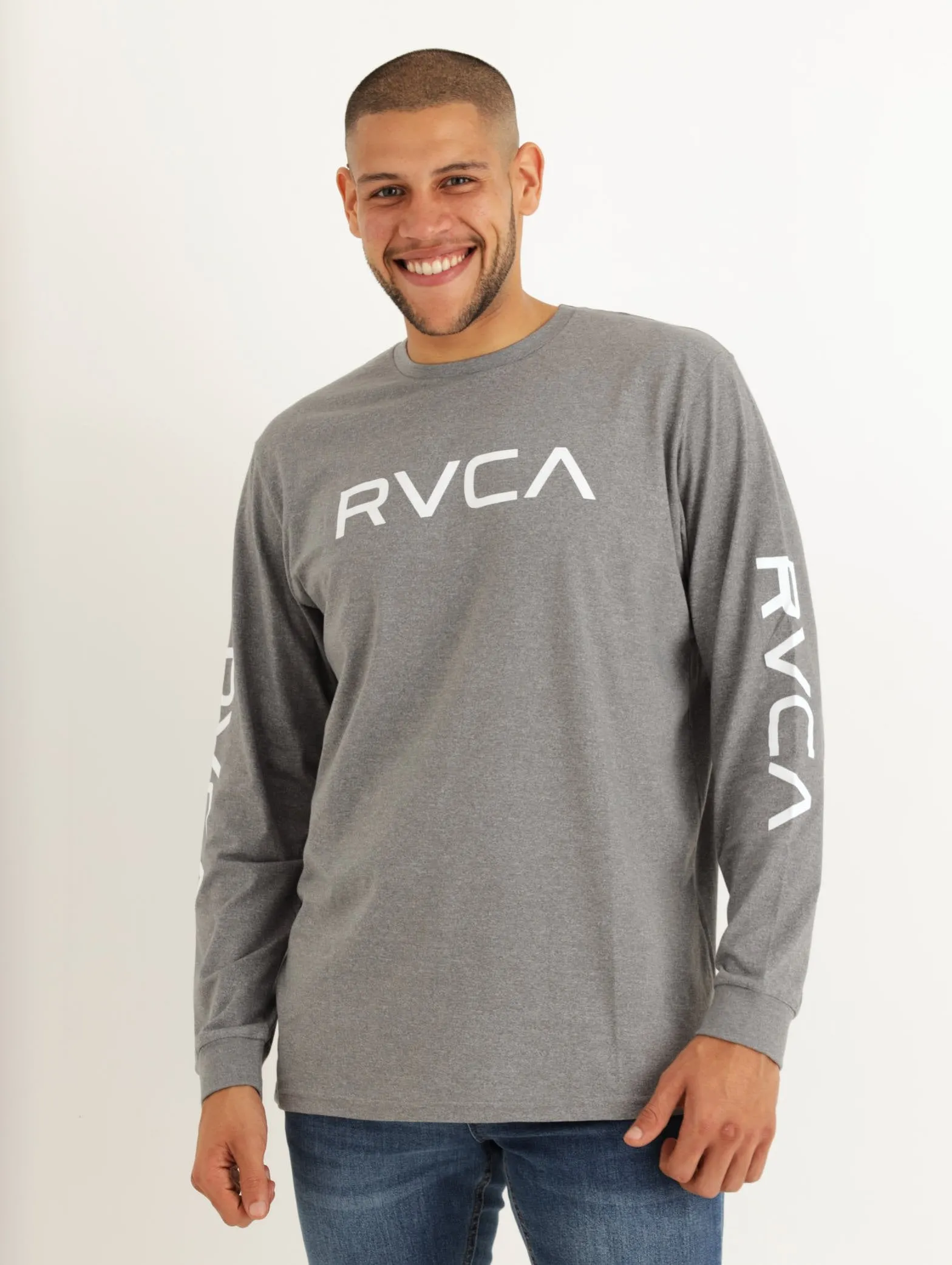 Men's Long Sleeve Tee - Grey Melange sold by Edgars