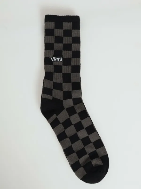 Fashion Single Checkerboard Crew Socks - Black sold by Edgars