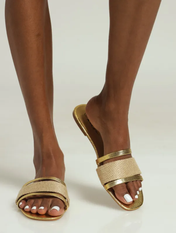 Multi Fabric Mule Sandal - Natural sold by Edgars 