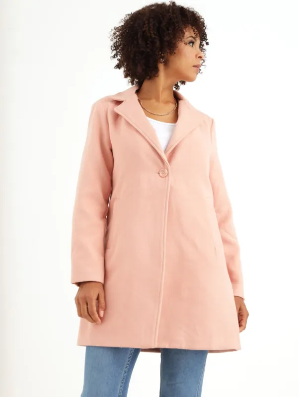 Ladies Single Breasted Coatigan - Blush sold by Edgars