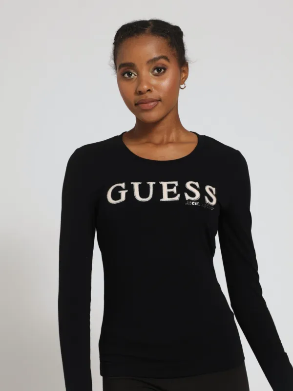 Long Sleeve Pony Hair Tee - Jet Black sold by Edgars 