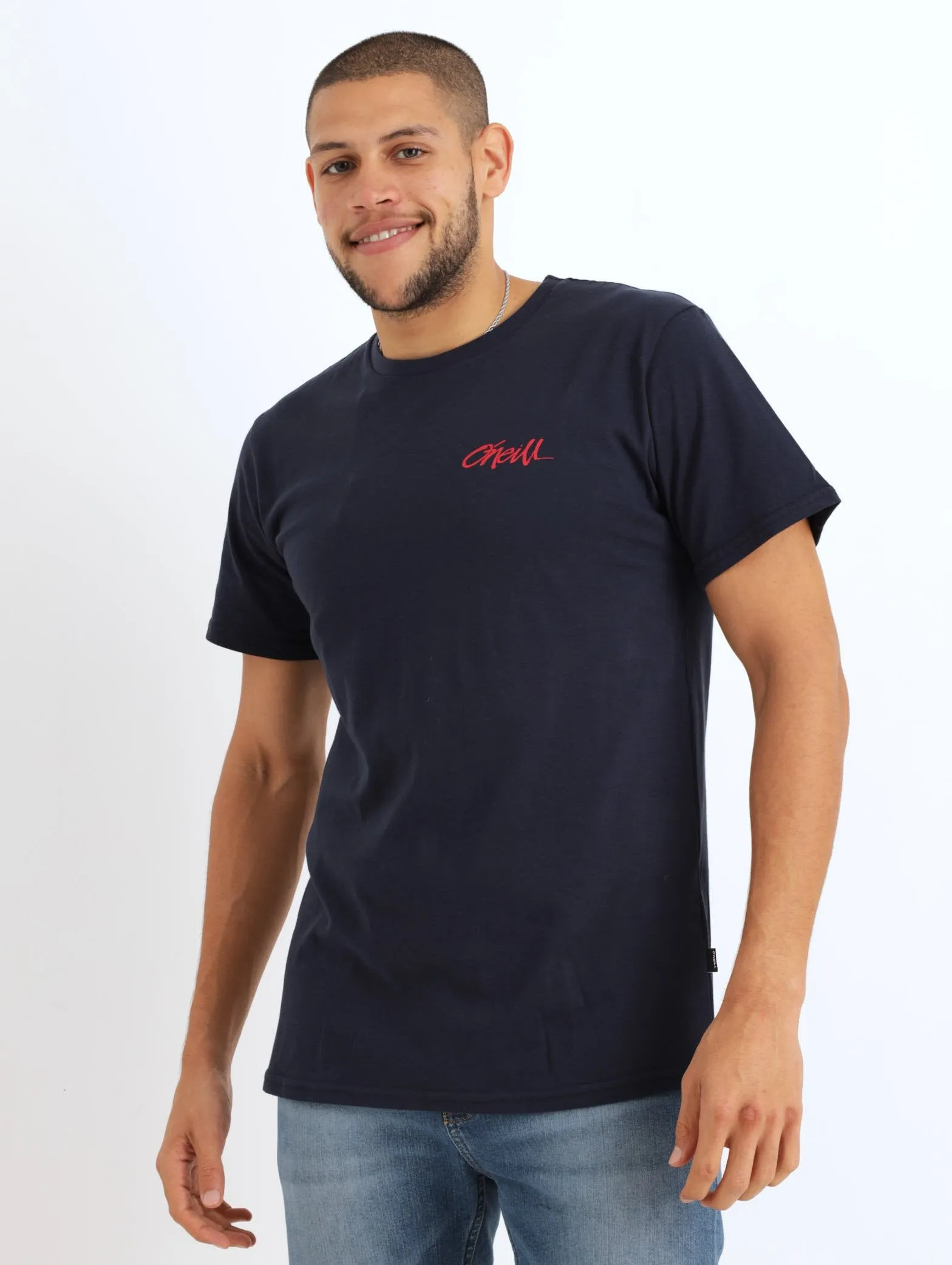 Men's Short Sleeve Mash Up Top - Navy sold by Edgars
