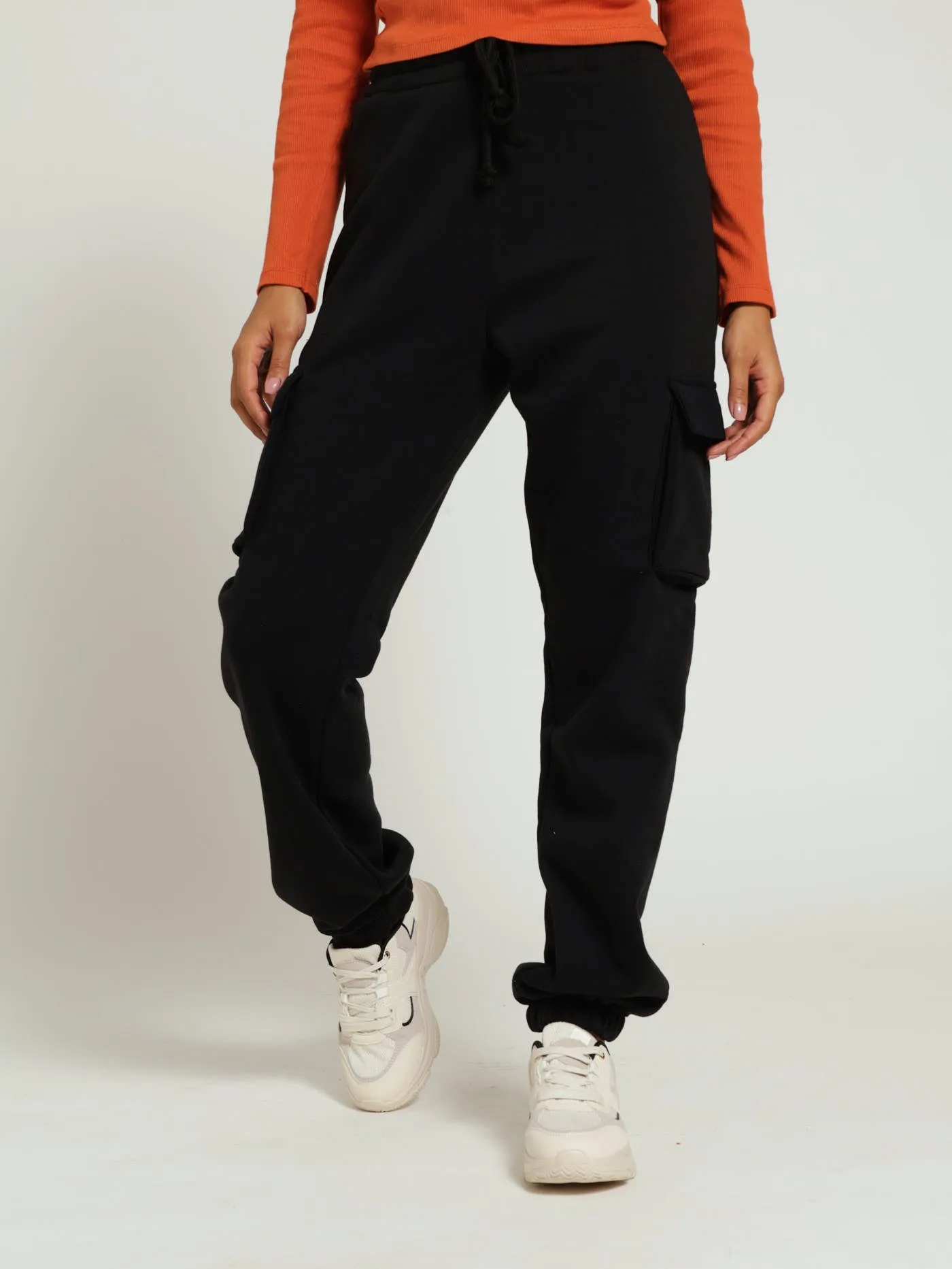 Rib Pocket Fleece Jogger - Black sold by Edgars