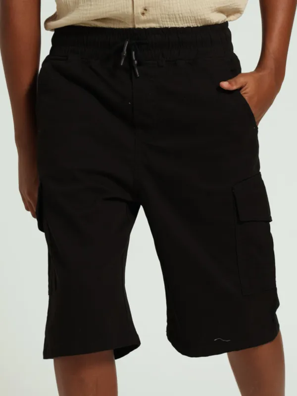 Boys Cargo Shorts - Black sold by Edgars