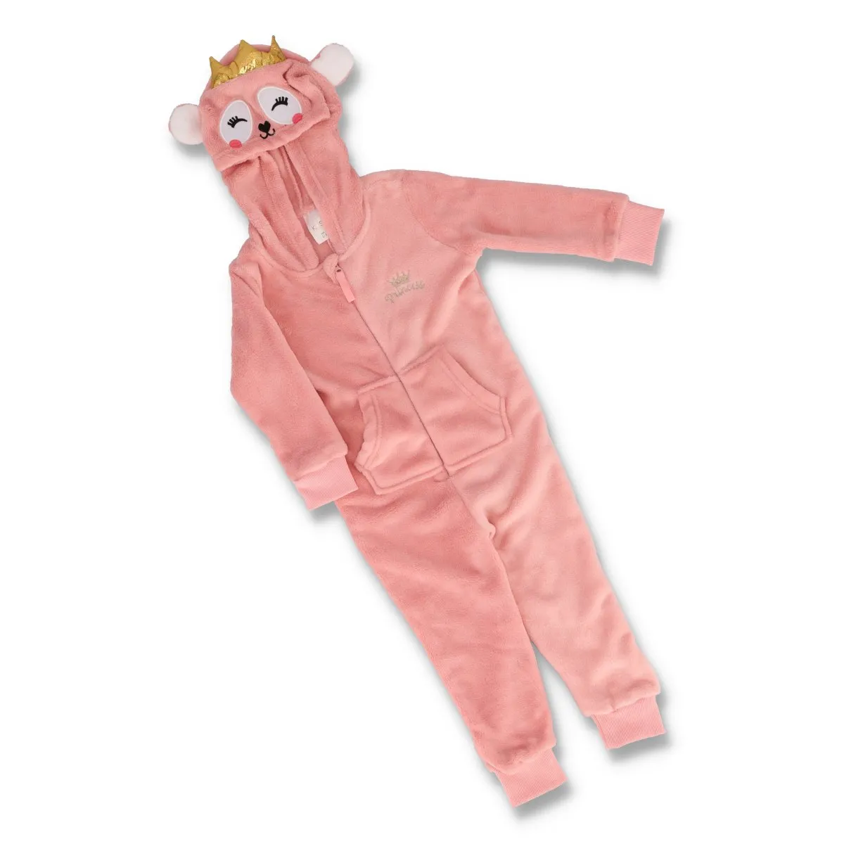Girls Crown Hooded Onesie - Pink sold by Edgars
