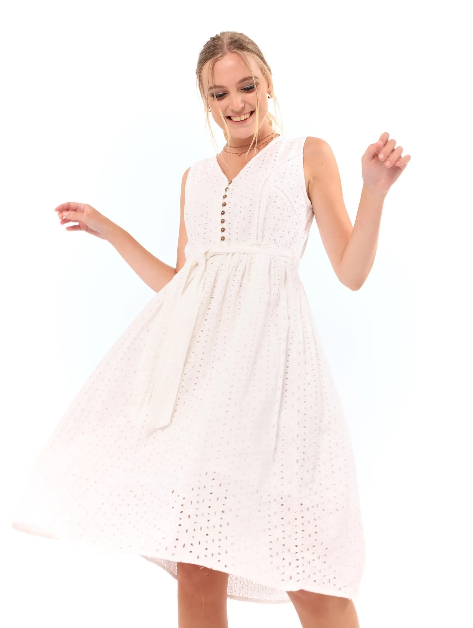 Ladies Anglaise Tea Dress - White sold by Edgars