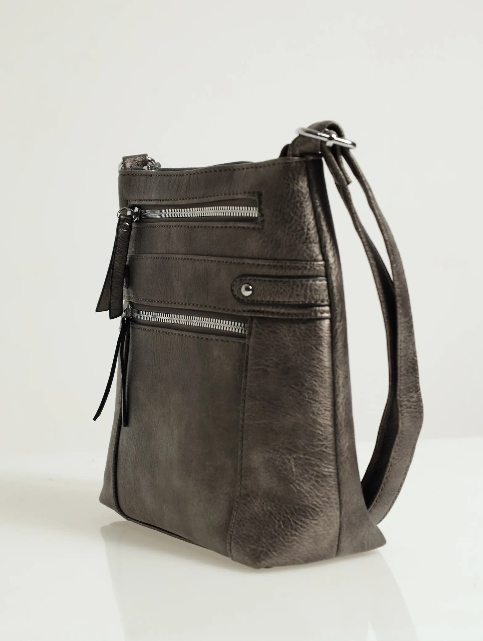 Zip Detail Cross-body Bag - Pewter sold by Edgars product image thumbnail 3