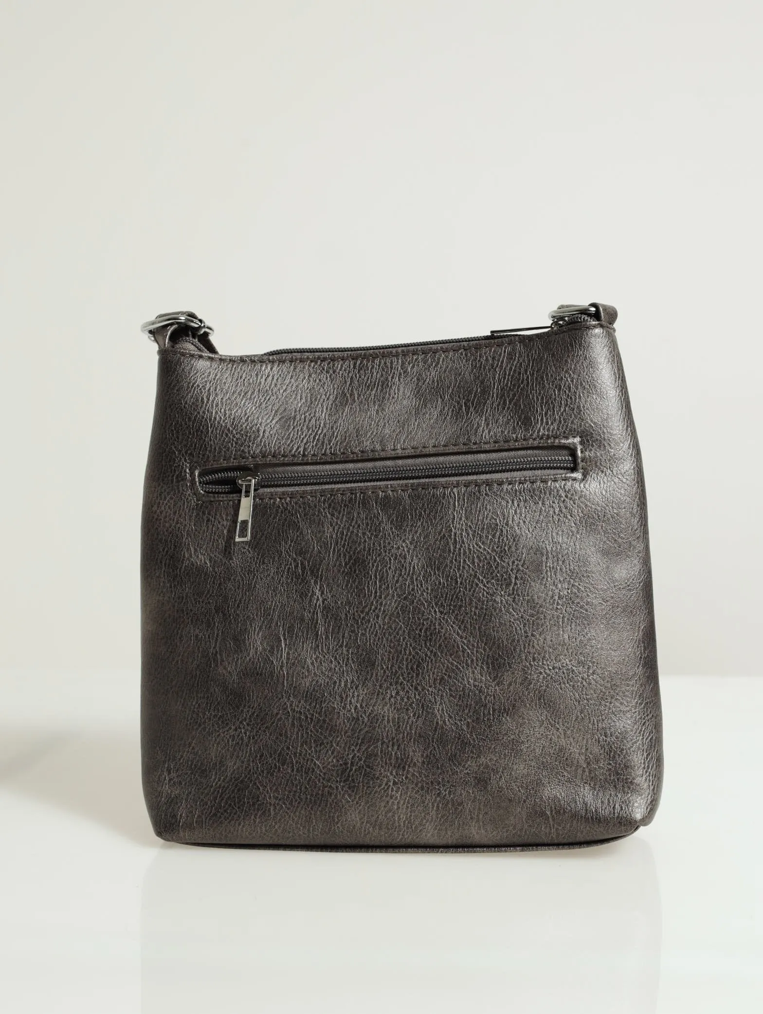 Zip Detail Cross-body Bag - Pewter sold by Edgars product image thumbnail 2