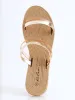 Ladies Multi-Strap Vinyl Moulded Mule Sandal - Rose Gold sold by Edgars