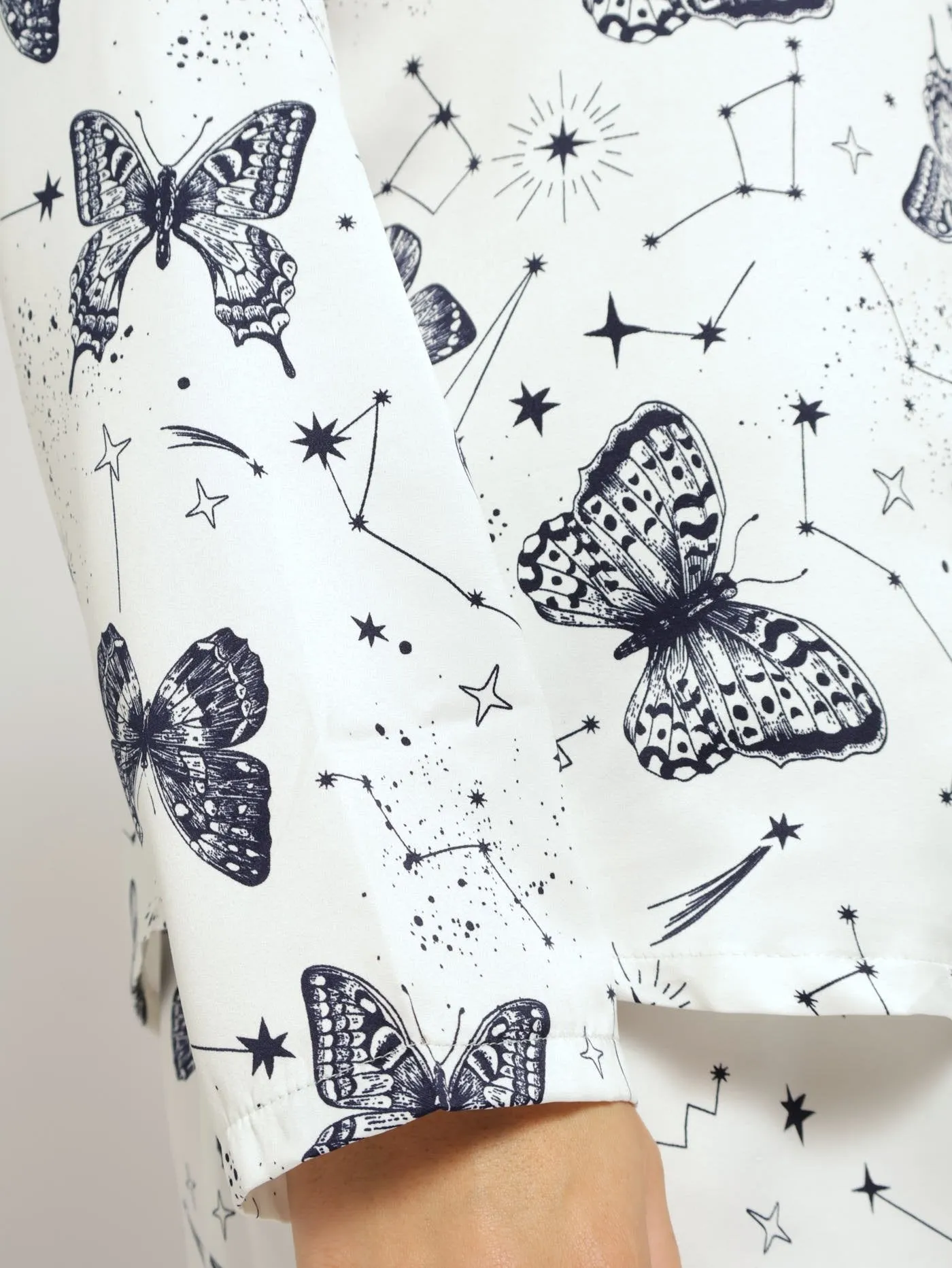 Long Sleeve Satin Button Through Shirt & Pants Pj Set - White sold by Edgars product image thumbnail 4